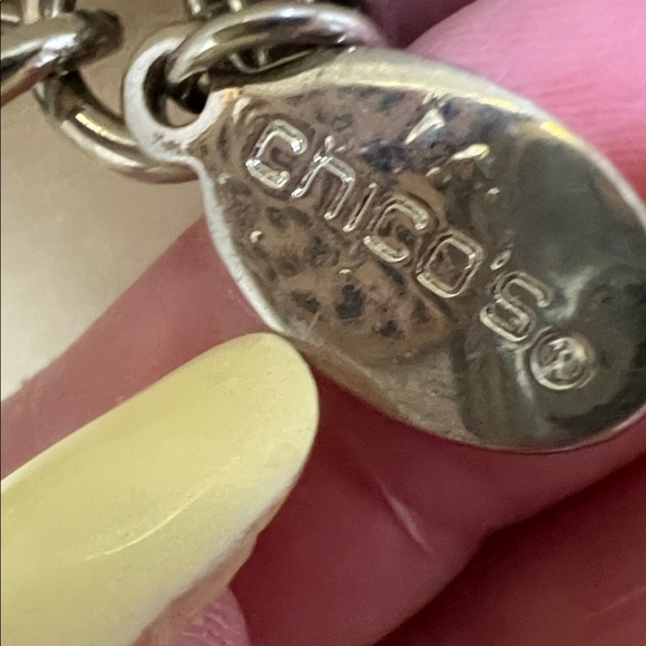 NWOT CHICO’S Beaded Gold Metallic Faux Leather and Silver Chain Belt - Picture 2 of 11